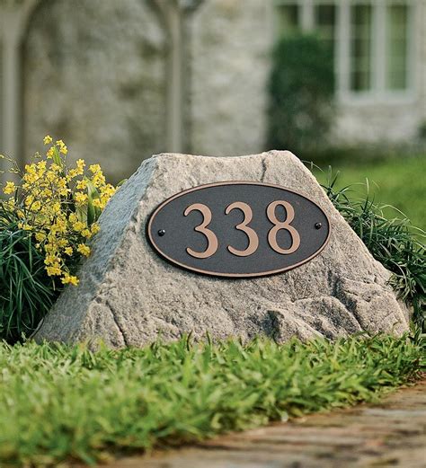 rocking house numbers on stone